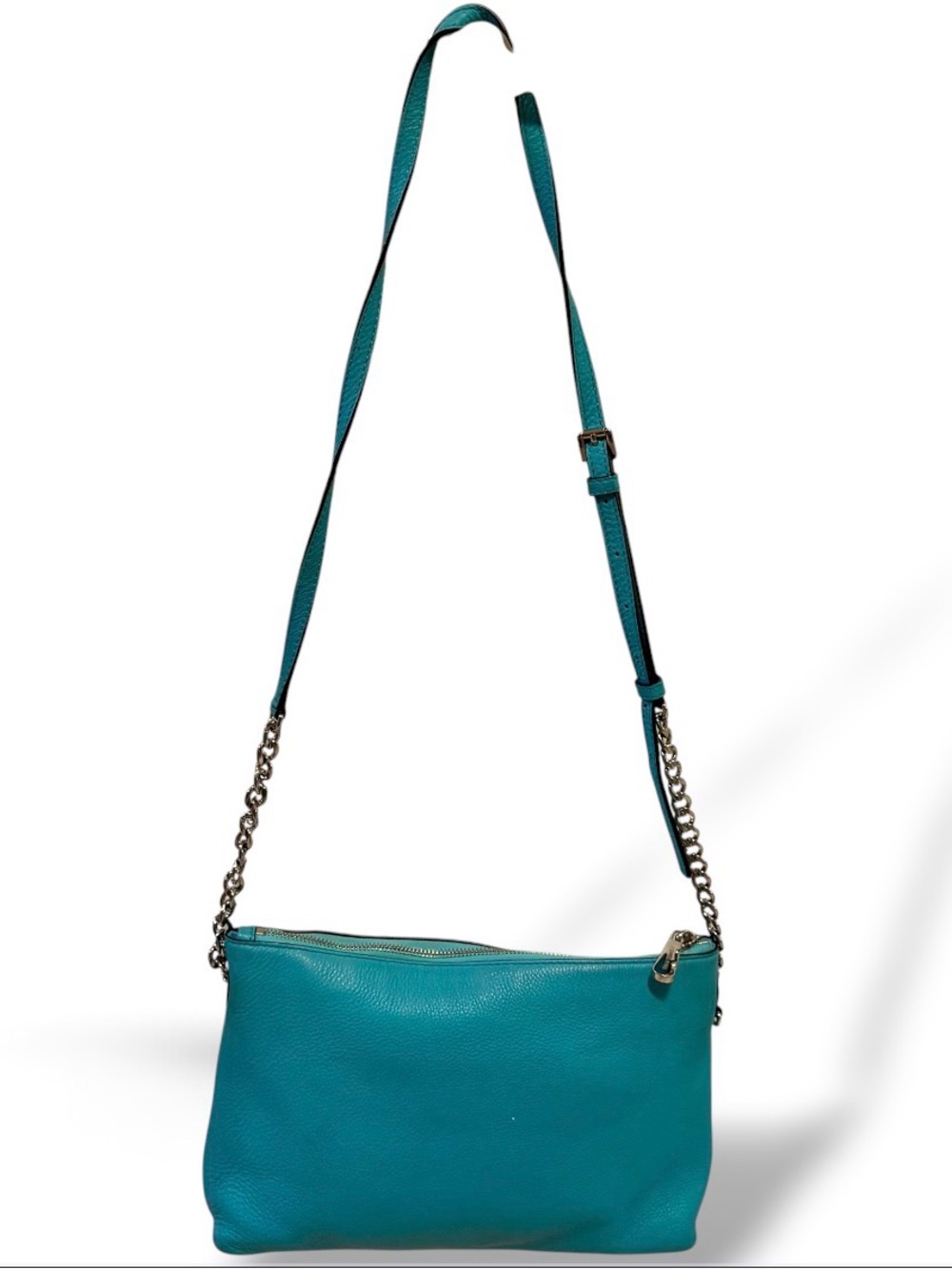 Michael Kors Jet Set Chain Teal Blue Leather Crossbody Messenger Bag